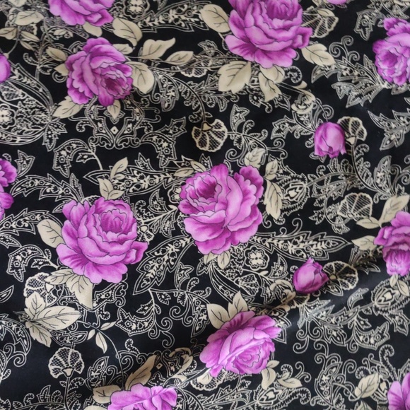 Briggs New York Black and Purple Floral Paisley Pencil Skirt Size 8 - Picture 2 of 4